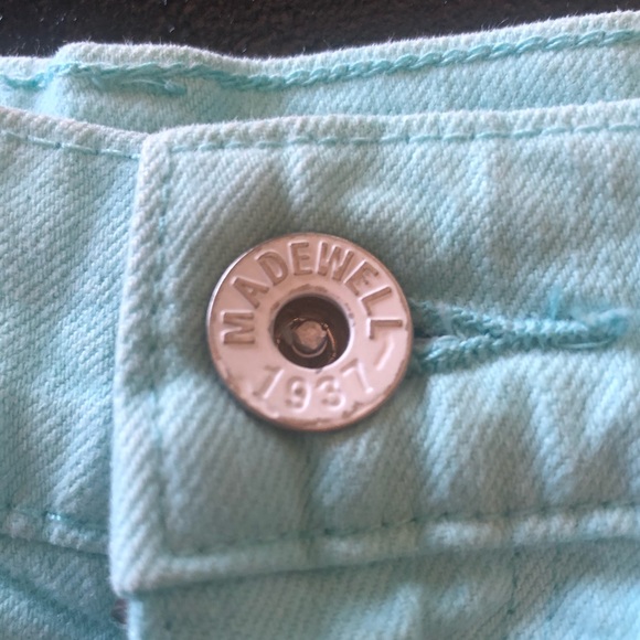Madewell Aqua Blue Jean Daisy Duke Short Shorts 30 - Picture 2 of 8